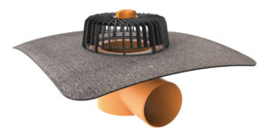 Vodorovná střešní vpusť TOPWET s integrovaným bitumenovým límcem o průměru 125 mm TOPWET