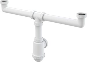 Sifon pro dvoudřez Alcaplast A448 DN50/40s převlečenými maticemi 6/4“ ALCA PLAST