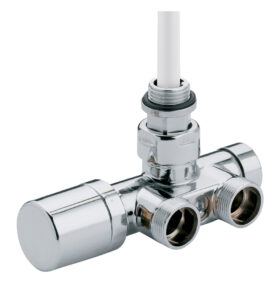 Ventil termostatický jednovtokový rohový hlavice chrom