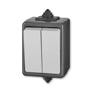 Přepínač střídavý dvojitý Praktik šedá ABB