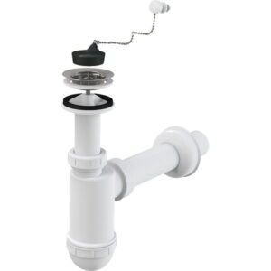 Umyvadlový sifon Alcaplast A41R DN40 s nerezovou mřížkou průměru 63mm ALCA PLAST