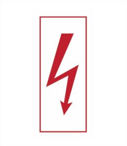 Znak Riziko úrazu elektrickým proudem transparentní 110×50mm