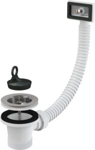 Dřezová výpust Alcaplast A331 se závitem 6/4“ s nerezovou mřížkou průměru 70 mm a flexi přepadem ALCA PLAST