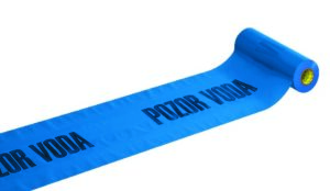 Fólie výstražná modrá – POZOR VODA 20 m