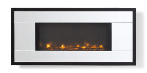 Elektrický krb na zeď stříbrný/zrcadlový