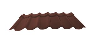 Velkoformátová profilovaná plechová střešní krytina MAXIDEK PU50max MR539 cihlově hnědá DEKMETAL