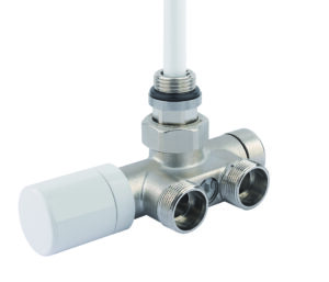 Ventil termostatický jednovtokový rohový bílá hlavice