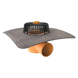 Vodorovná střešní vpusť TOPWET s integrovaným bitumenovým límcem o průměru 110 mm TOPWET