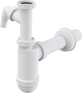 Umyvadlový sifon Alcaplast A43P DN40 s přípojkou a převlečnou maticí 5/4" ALCA PLAST
