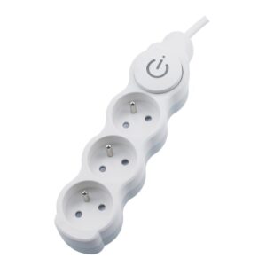 Kabel prodlužovací PVC bílý 230 V 3 m/3 zásuvky s vypínačem