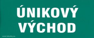 Únikový východ - samolepka 210×87 mm