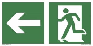 Samolepka Únikový východ vlevo 200×100 mm
