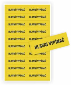 Samolepka Hlavní vypínač 26×74 mm