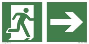 Samolepka Únikový východ vpravo 200×100 mm