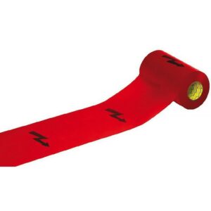 Fólie výstražná rudá s bleskem š. 330 mm 250 m Anticor