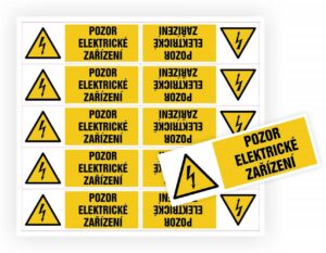 Samolepka Pozor elektrické zařízení 105×37 mm