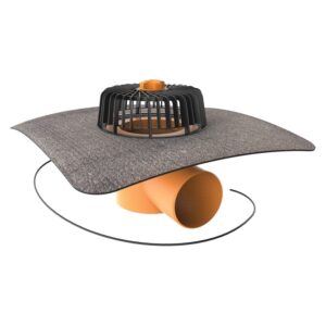 Vyhřívaná vodorovná střešní vpusť TOPWET s bitumenovým límcem průměr 110 mm TOPWET