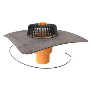 Vyhřívaná svislá střešní vpusť TOPWET s bitumenovým límcem průměr 125 mm TOPWET