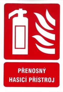 Přenosný hasicí přístroj 74×105mm - samolepka