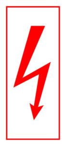 Znak Riziko úrazu elektrickým proudem 110×50 mm