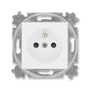 Zásuvka jednonásobná s clonkami Levit bílá ABB