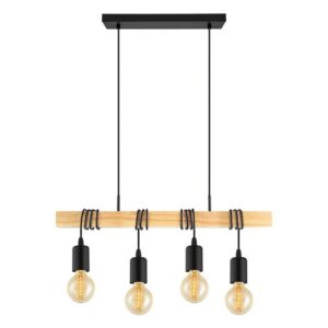 Svítidlo stropní závěsné TOWNSHEND 4×E27 černá EGLO