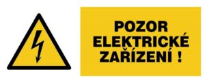 Samolepka Pozor elektrické zařízení 26×74 mm