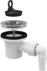 Dřezový sifon Alcaplast A33P 6/4" s nerezovou mřížkou průměru 70 mm a přípojkou ALCA PLAST