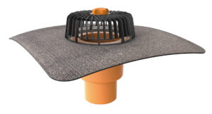 Svislá střešní vpusť TOPWET s integrovaným bitumenovým límcem o průměru 160 mm TOPWET