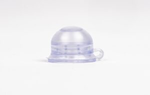 Podložka pod vrut k upevnění polykarbonátových desek s čirou krycí čepičkou