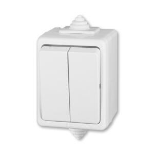 Přepínač střídavý dvojitý Praktik bílá ABB