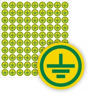 Samolepka Uzemnění žlutozelené pr. 20 mm