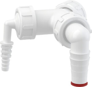 Dvojité kolínko Alcaplast P149Z G1"/8–23 se zpětnými klapkami ALCA PLAST