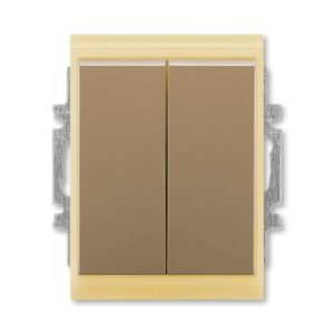 Přepínač střídavý dvojitý zapuštěný Element kávová / ledová opálová ABB