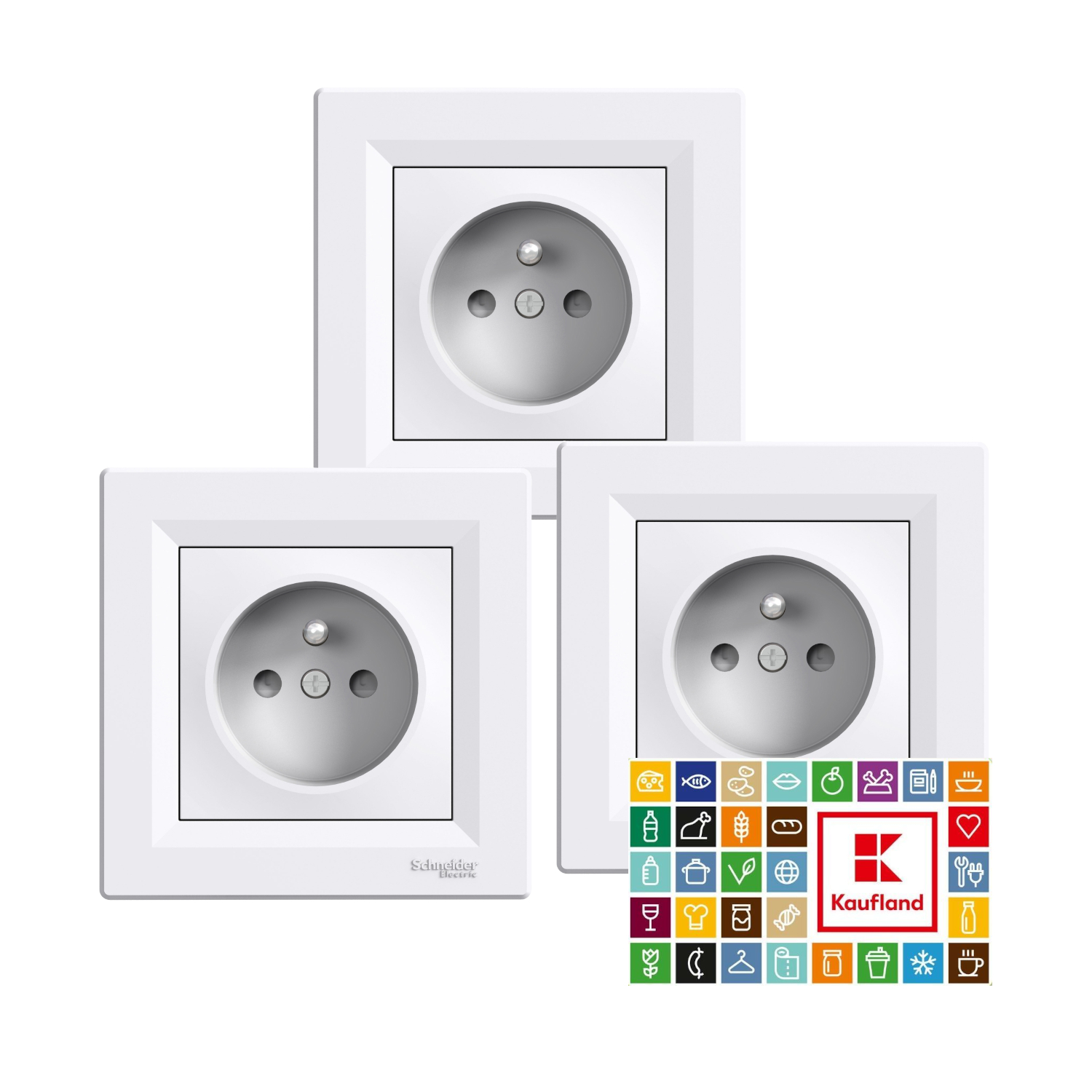Sada zásuvek Schneider Asfora jednonásobná bílá