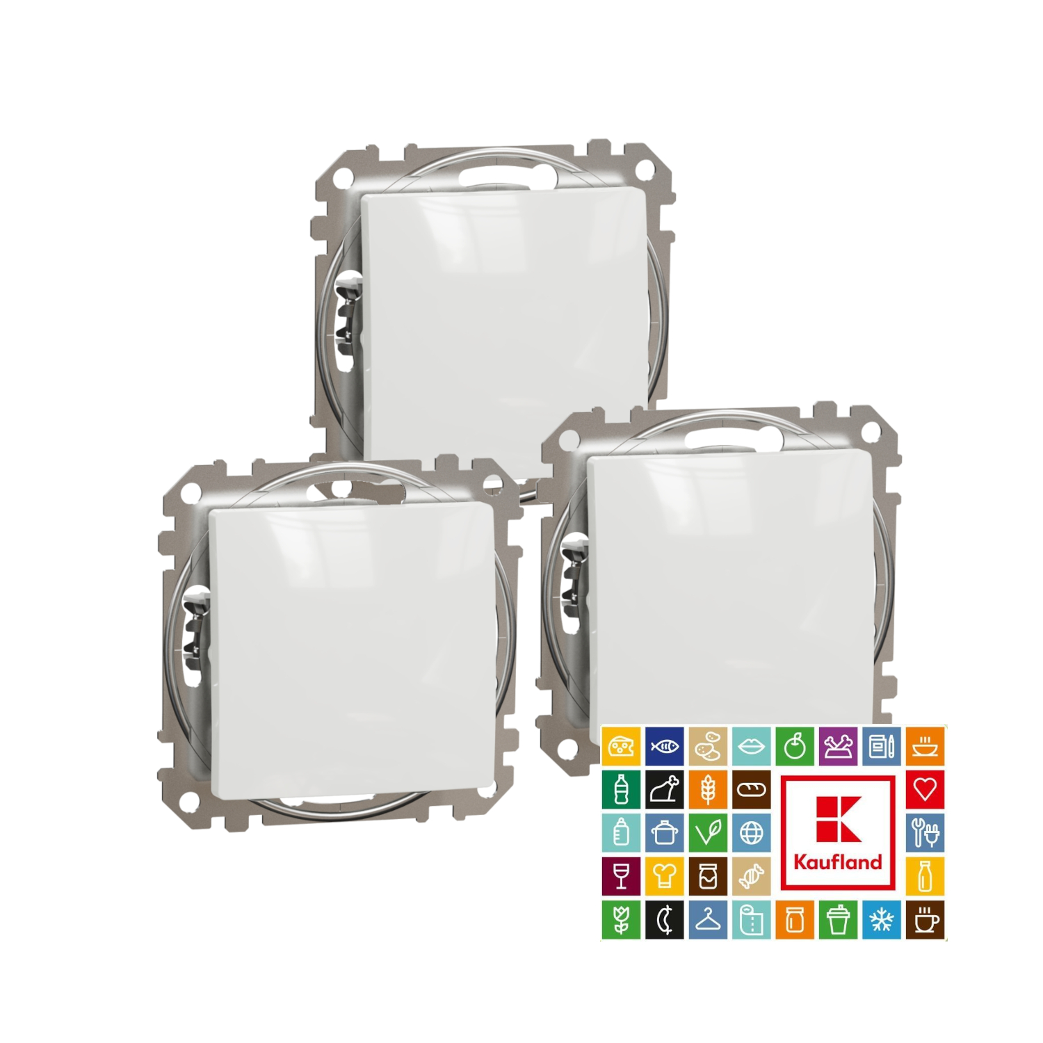 Sada střídavých přepínačů Schneider Sedna Design řazení 6 bílá