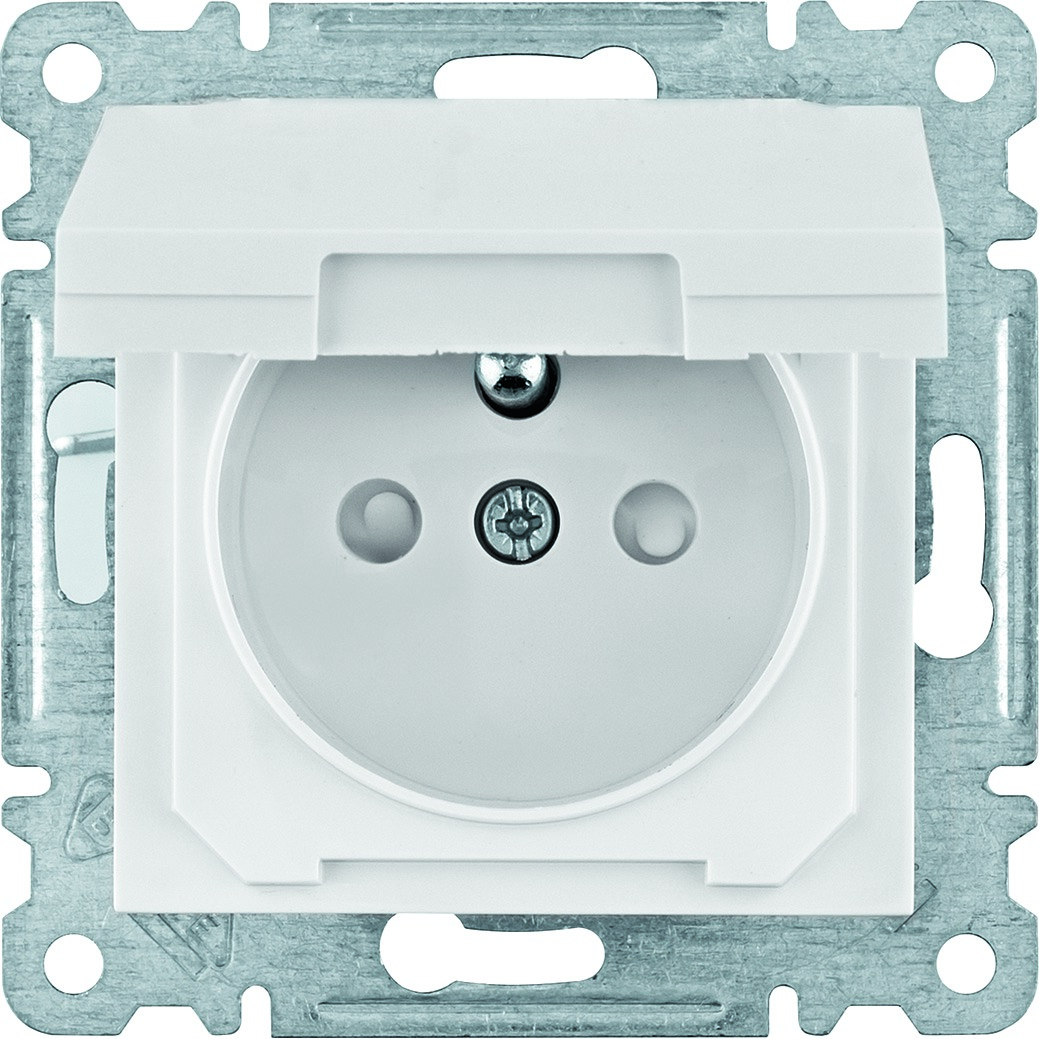 Zásuvka jednonásobná s víčkem Hager lumina