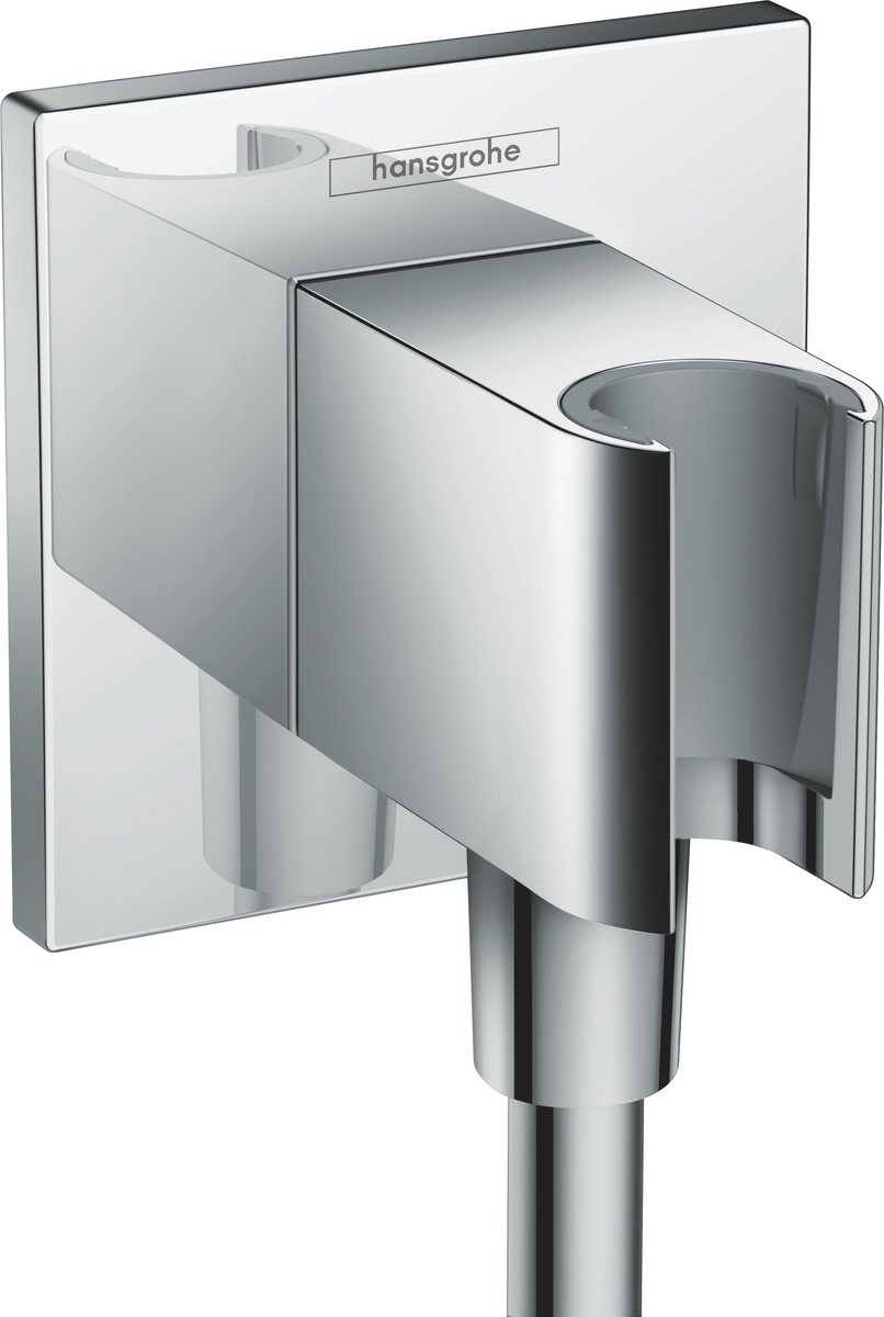 Držák sprchy s vývodem Hansgrohe FIXFIT 26486000 hranatý chrom HANSGROHE