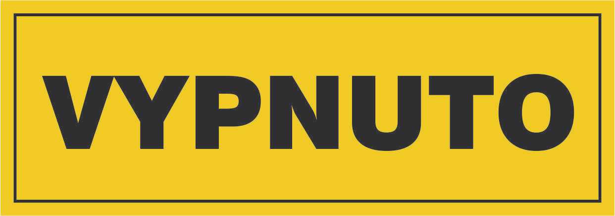 Samolepka Vypnuto 105×37 mm