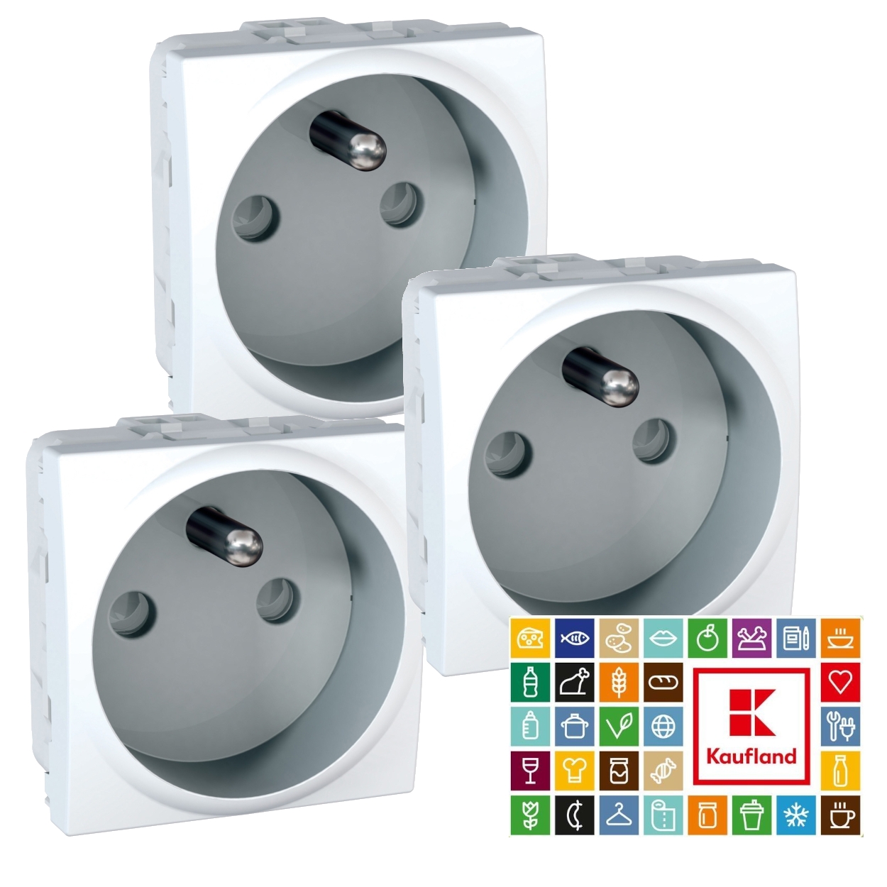 Sada jednonásobných zásuvek Schneider Unica Polar