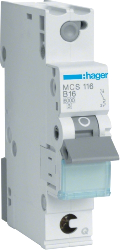 Jistič bezšroubový Hager MCS116 6 kA C 16 A Hager
