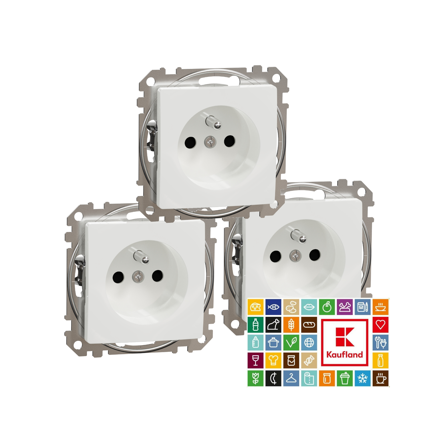 Sada zásuvek Schneider Sedna Design jednonásobná bílá