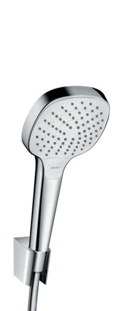 Sada ruční sprchy Hansgrohe CROMA SELECT E 26412400 1 Jet s držákem a se sprchovou bílá/chrom HANSGROHE