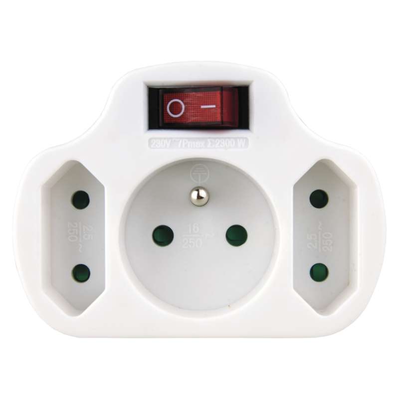 Zásuvka rozbočovací 1x kulatá