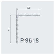 Dokončovací hliníkový okopový profil "L" Twinson 42x50mm