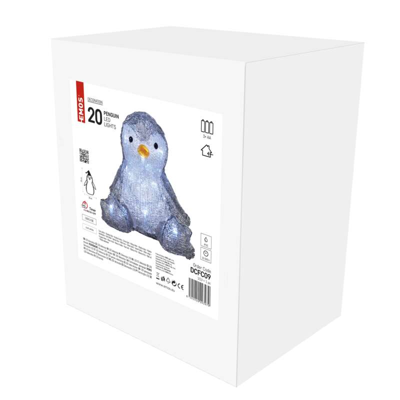 Tučňák LED vánoční Emos studená bílá