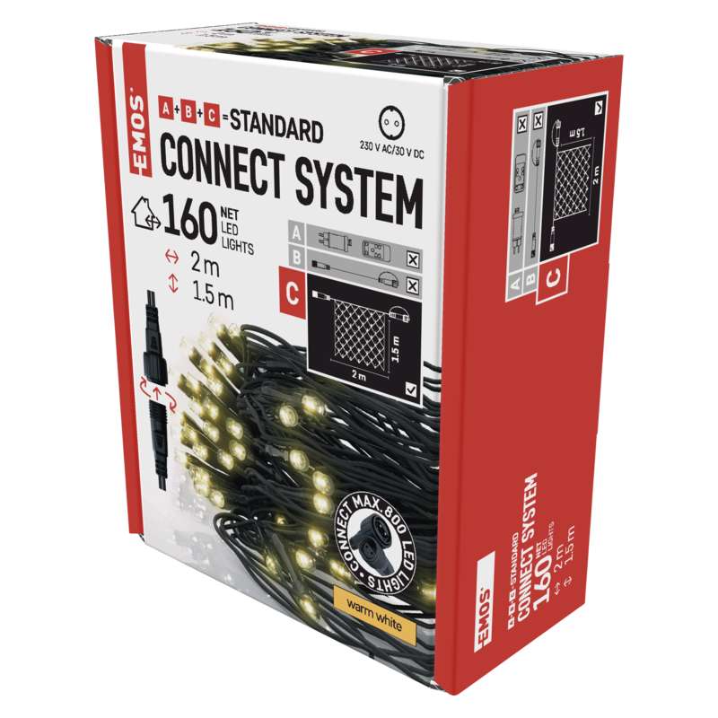 Řetěz LED síť Emos Standard teplá bílá 1