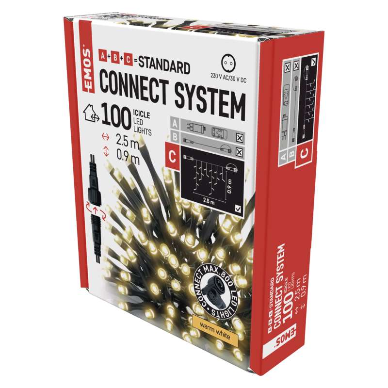 Řetěz LED rampouchy spojovací Emos Standard teplá bílá 2