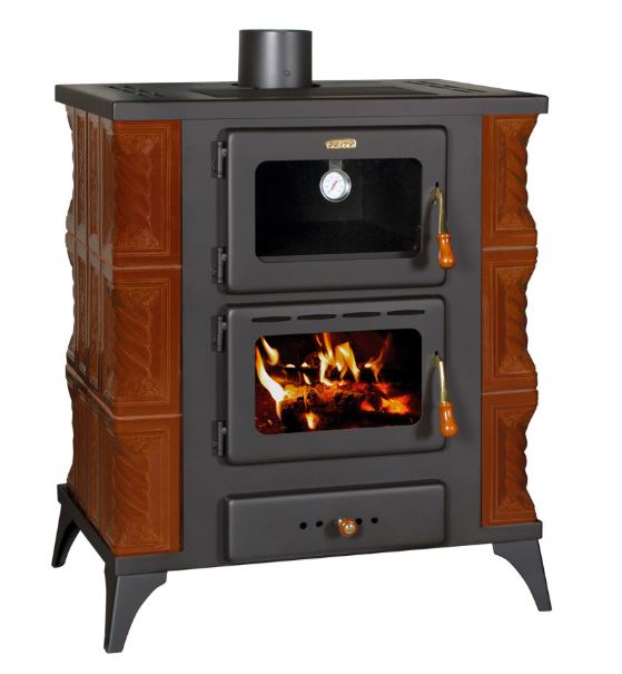 Kachlová krbová kamna PRITY FMS RK - hnědá PRITY