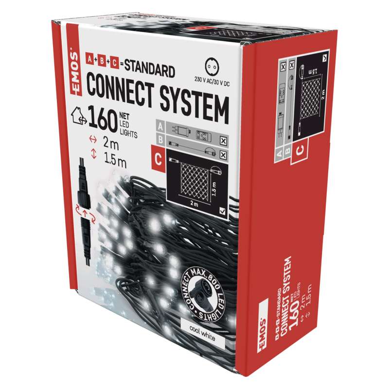 Řetěz LED síť Emos Standard studená bílá 1